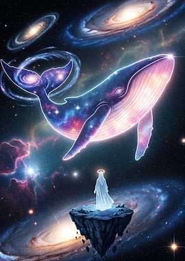 Cosmic Whale Angelic Figure