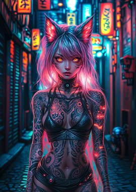 Cyberpunk Fox Girl
