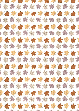 Autumn Leaves Pattern on White Background
