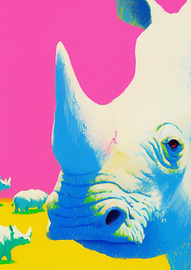 Colorful Rhino – Pop Safari