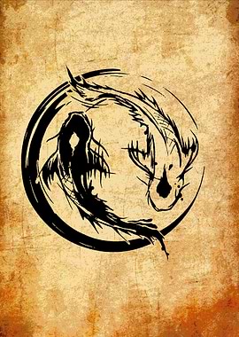 Yin Yang Koi Fish Illustration