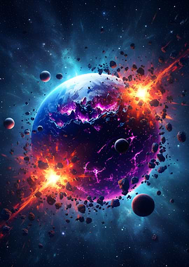 Exploding Planet in Deep Space