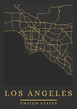 Los Angeles Map Art Print
