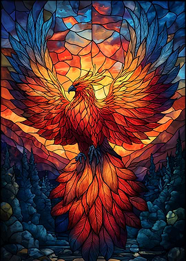 Phoenix Stained Glass Art