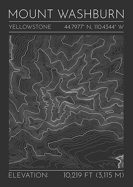 Mount Washburn Topographic Contour Map