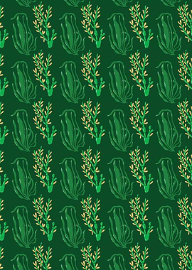 Green Floral Pattern