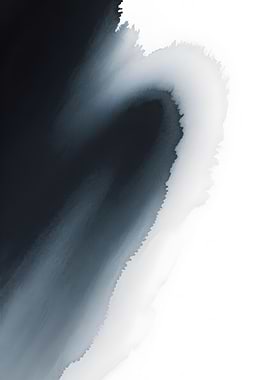 Abstract Black and White Watercolor Painting