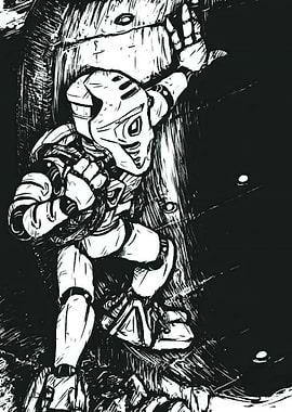 Bionicle Climbing Black and White Art