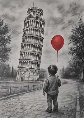 Leaning Tower and Red Balloon