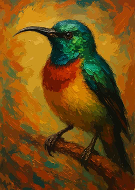 Colorful Bird Painting Art