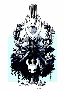 Hollow Knight Character Stack with Flowers