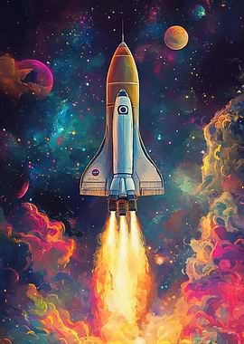 Space Launching Colorful Nebula