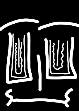 Minimalist Face Drawing on Black Background