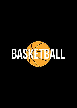 Basketball graphic on black background