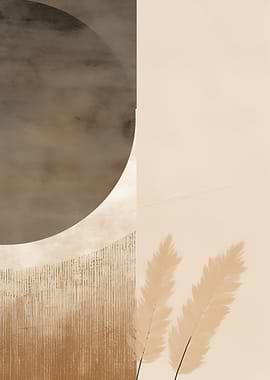 Abstract Beige Brown Art