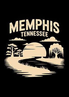 Memphis Tennessee Landscape Illustration