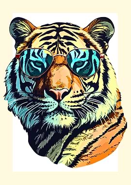 Cool Tiger with Sunglasses Illustration