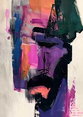Abstract Painting with Bold Color Strokes