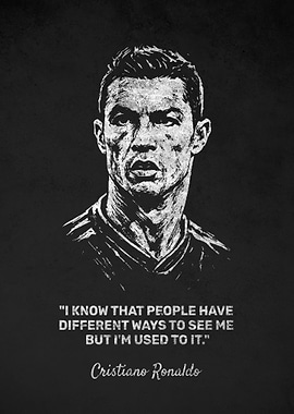 Cristiano Ronaldo Portrait with Overthinking Quote
