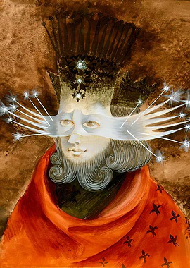 Mysterious King with Mask and Crown