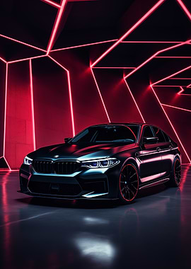 BMW M5 in Neon Tunnel