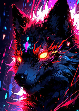 Cyberpunk Wolf Portrait