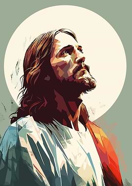 Jesus Christ Portrait Looking Upward