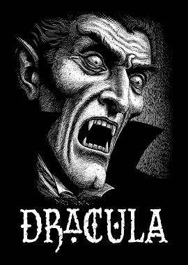 Dracula Portrait Black and White
