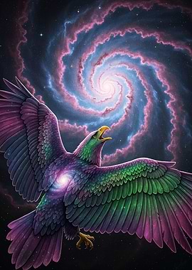 Cosmic Eagle Soaring Through Space
