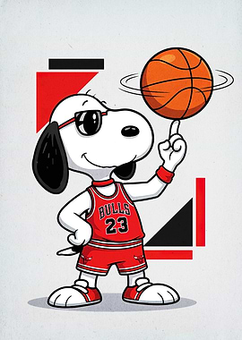 Snoopy as Chicago Bulls Basketball Player
