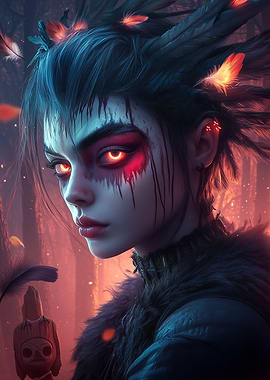 Mystical Woman with Glowing Eyes