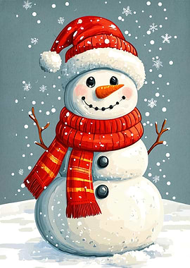Festive Snowman Winter Wonderland