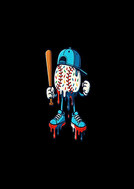 Cartoon Baseball Character with Bat