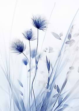 Soft Blue Floral Abstract