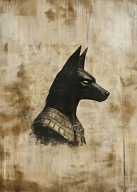 Anubis Portrait on Textured Background