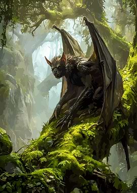 Fantasy Bat Creature in Jungle