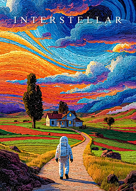 Interstellar Movie Poster Impressionistic Style