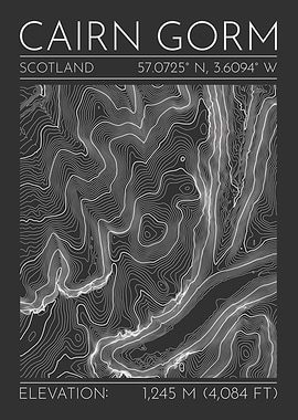 Cairn Gorm Topographic Contour Map