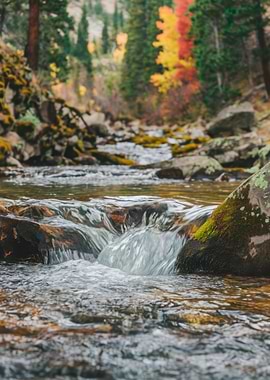 Mountain Stream in Autumn