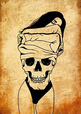 Skull with Woman and Cloth