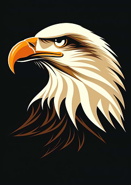 Majestic eagle vector portrait with sharp gaze