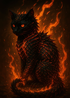 Fiery Dragon Cat Animal