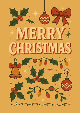 Merry Christmas Holiday Illustration