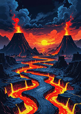 Volcanic Inferno Sunset