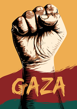 Gaza Fist Protest Art