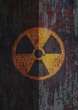 Radioactive Symbol on Distressed Background