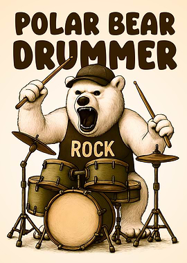 Polar Bear Drummer Rock Music