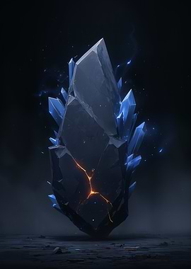 Mystical Crystal Formation on Dark Ground