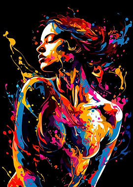 Colorful Abstract Woman Portrait
