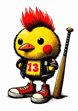 Punk Chick with Baseball Bat